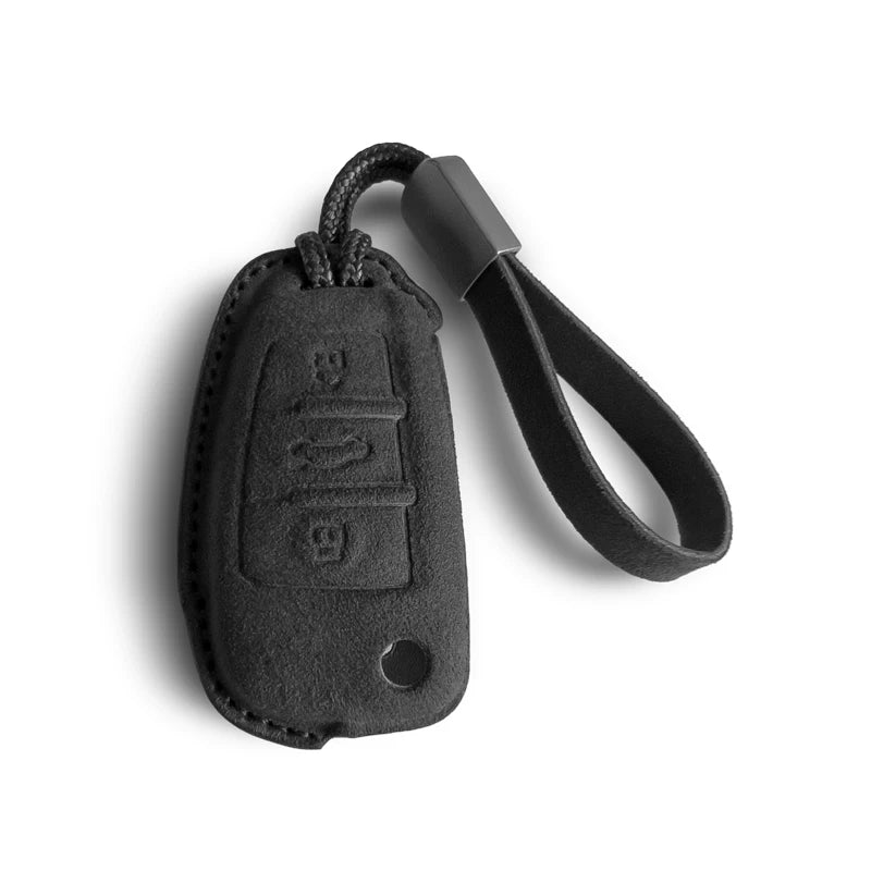 Audi Sport Suede Key Case – 3D Full-Wrap Stitched Cover in Four Signature Colours