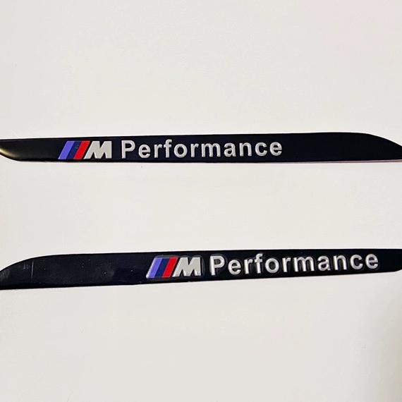 BMW M Performance metal emblem badge pair