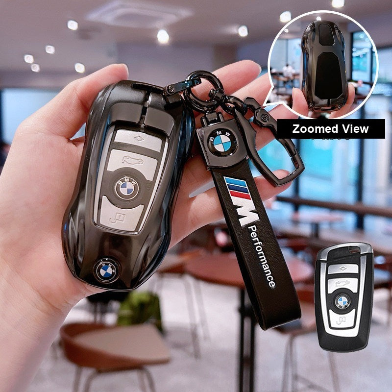 BMW key fob case - Style A Night Black [Includes BMW Emblem Three-Piece Set]