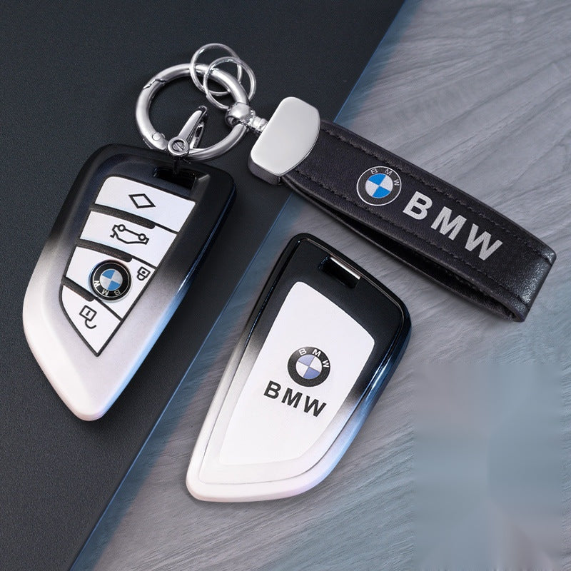 BMW smart key fob case F shape with black leather cord