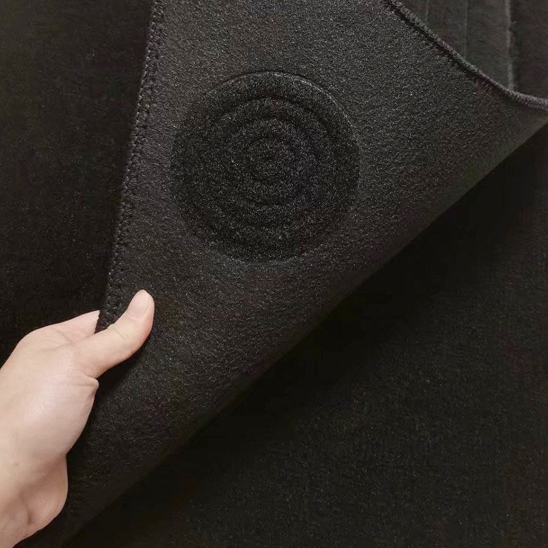 BMW velvet floor mat carpet texture, hand pressing surface