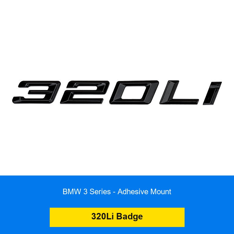 BMW 320Li rear number badge - glossy black
