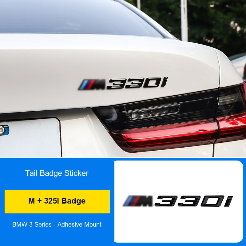 BMW M badge + 325i rear badge combo installed on trunk