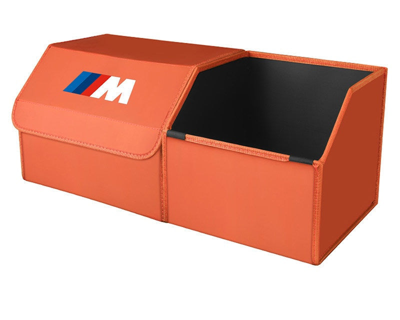 BMW trunk storage box, small size, vitality orange color, extended, open basket