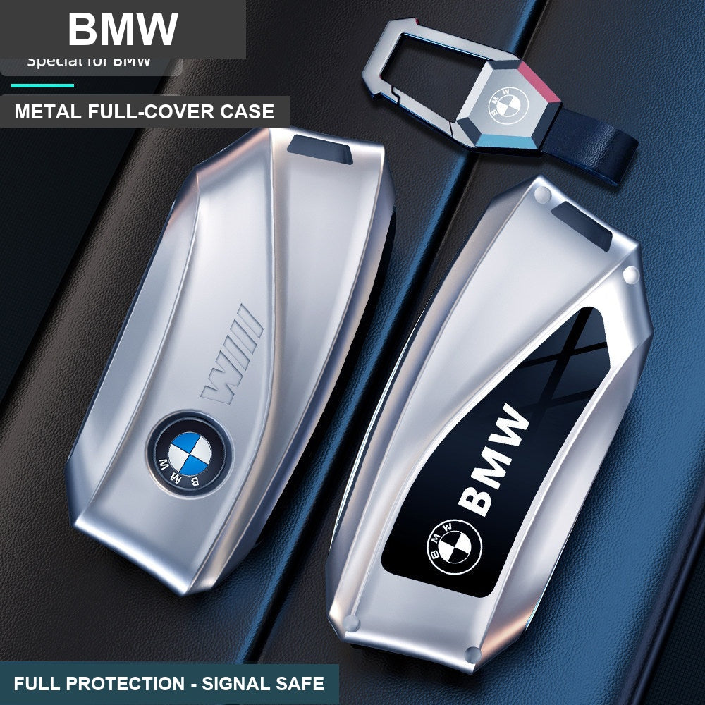 BMW alloy key fob case front and back shell with BMW logo emblem