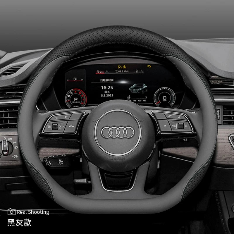 Audi steering wheel covers for new Q5L A5L A6L A4L A7L Q3 Q2L A3 A8 ultra-thin genuine leather handlebar covers