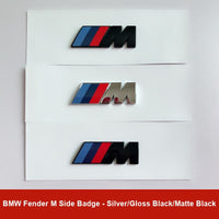 BMW M Side Fender Emblem - Metal M Emblem Klistermærke (2 stk.)