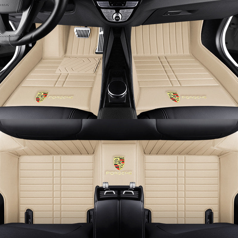 Porsche Signature Leather Floor Mat Set – Full-Surround Tailored Fit with Crest Emblem