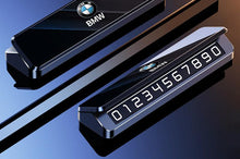 BMW midlertidigt parkeringsskilt i aluminium – Telefonnummer-display til instrumentbræt