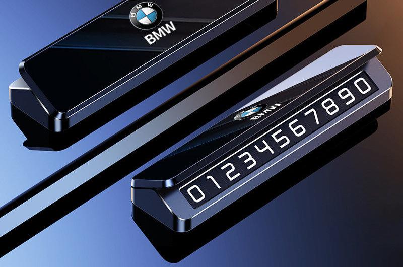 BMW aviation aluminum alloy temporary parking number plate with hidden number feature