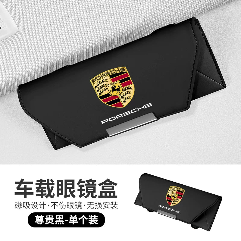 Suitable for Porsche car glasses case Macam Palamela Taycan sun visor sunglasses clip storage