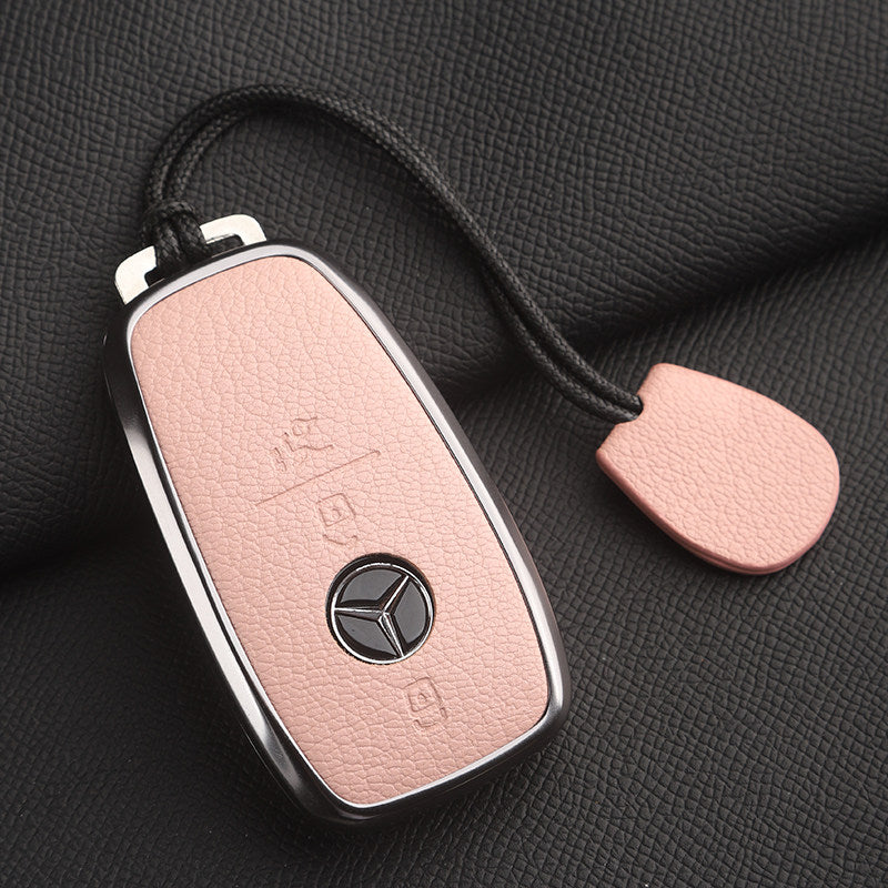 Funda premium de cuero genuino para llave Mercedes-Benz – Piel de cabra francesa suave para GLE, GLS, CLS, Clase S y Clase E