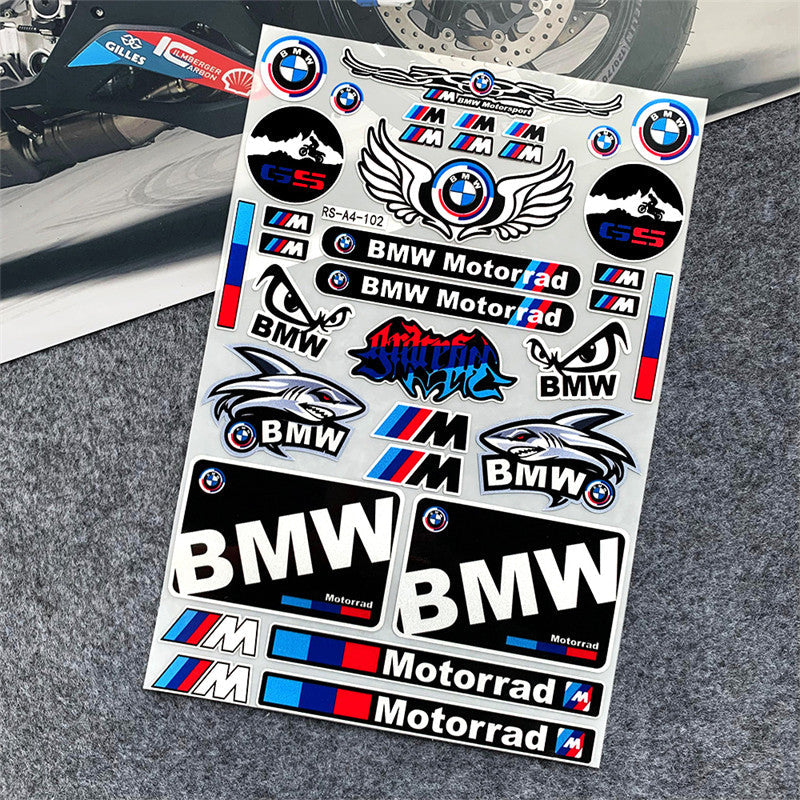 BMW Motorrad Decal & Emblem Sticker Set - Reflective, Metal & Embroidered Styles