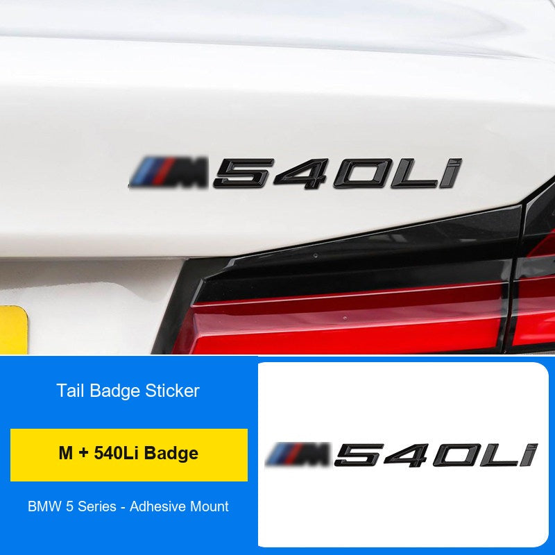 BMW M badge + 540Li rear badge combo installed on trunk