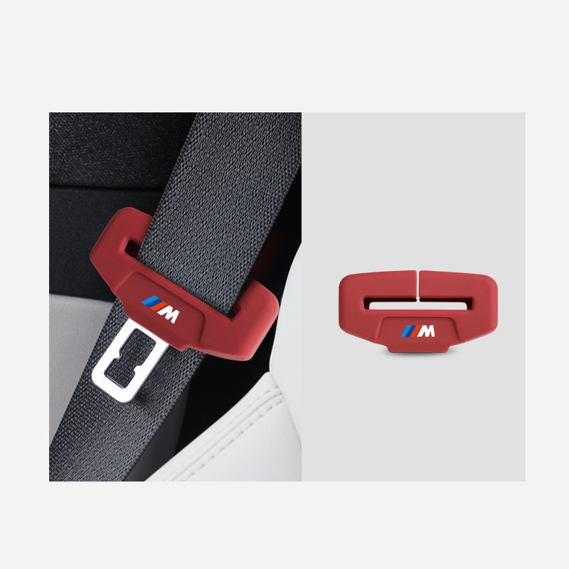 BMW M seat belt buckle silicone cover red small size
