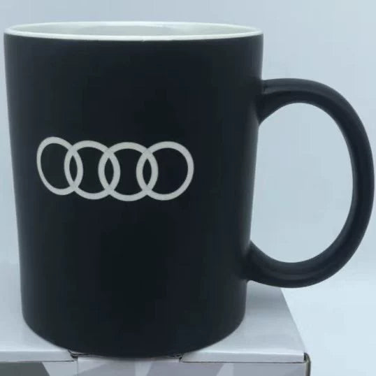 Audi Four Rings matte black ceramic mug