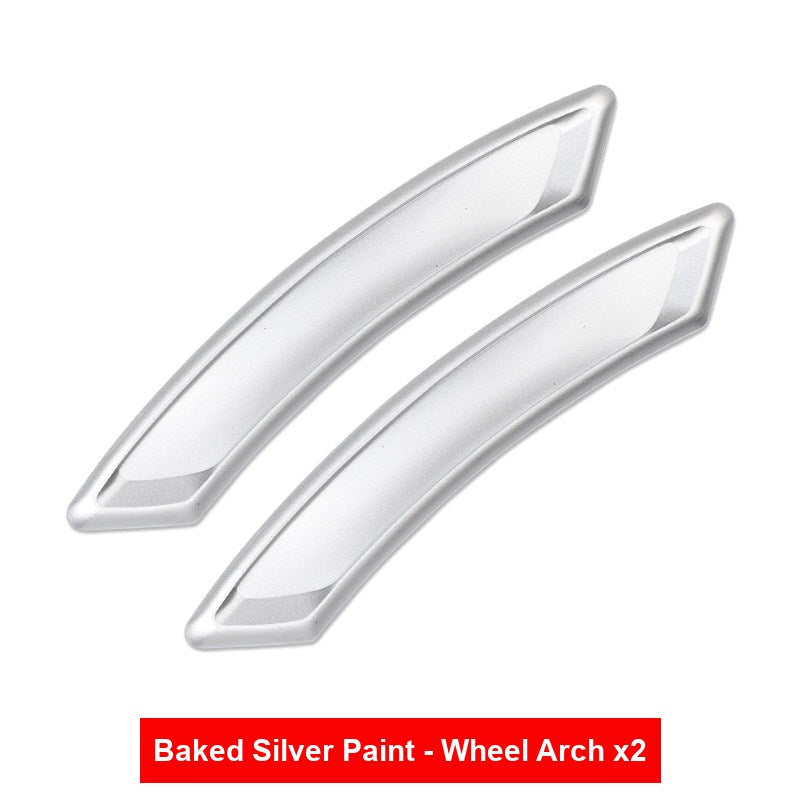BMW baked silver paint wheel arch guard strips, set of 2