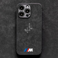 iPhone-etui i ruskind til Apple 16 Pro Max, altomfattende beskyttende BMW-etui i moderne design