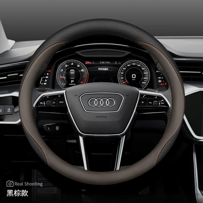 Audi steering wheel covers for new Q5L A5L A6L A4L A7L Q3 Q2L A3 A8 ultra-thin genuine leather handlebar covers