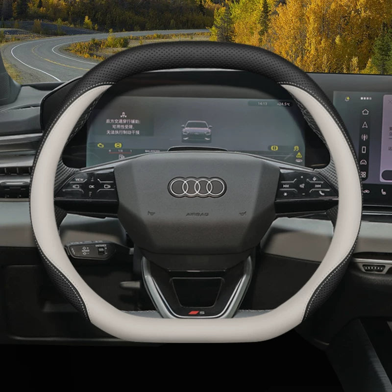 Audi steering wheel covers for new Q5L A5L A6L A4L A7L Q3 Q2L A3 A8 ultra-thin genuine leather handlebar covers