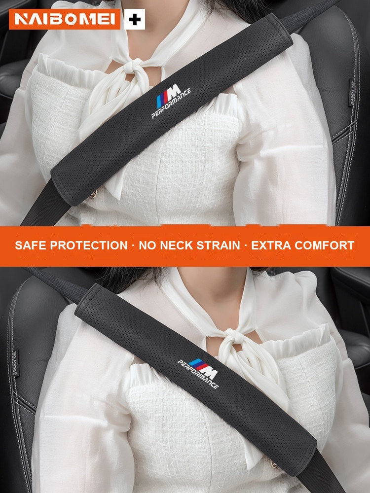 BMW M Seat Belt Shoulder Pad Cover - Suede Strap Protector