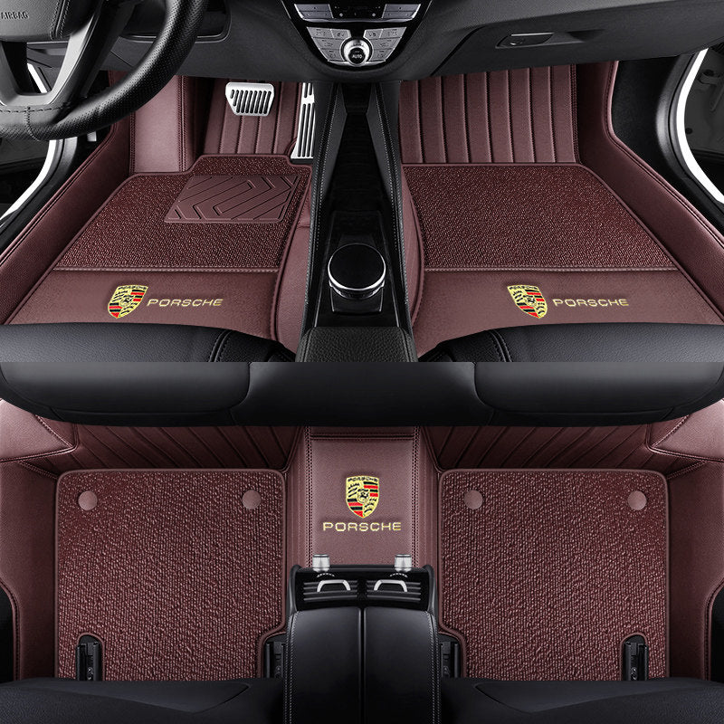 Porsche Signature Leather Floor Mat Set – Full-Surround Tailored Fit with Crest Emblem