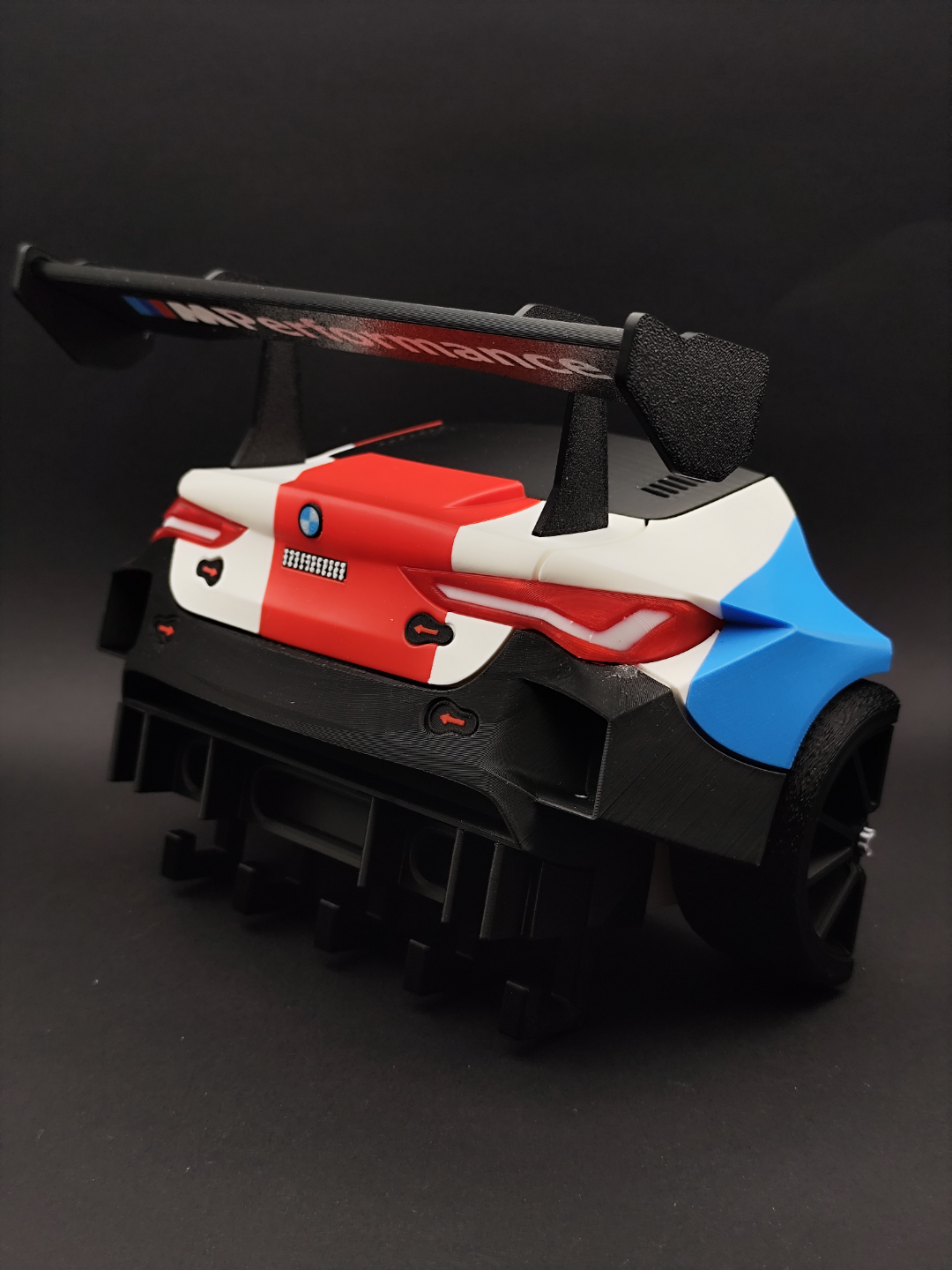 BMW M4 GT3 wall key holder 3D render side angle