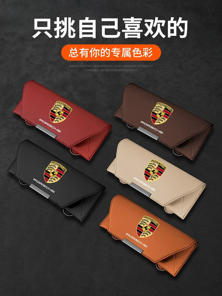 Suitable for Porsche car glasses case Macam Palamela Taycan sun visor sunglasses clip storage