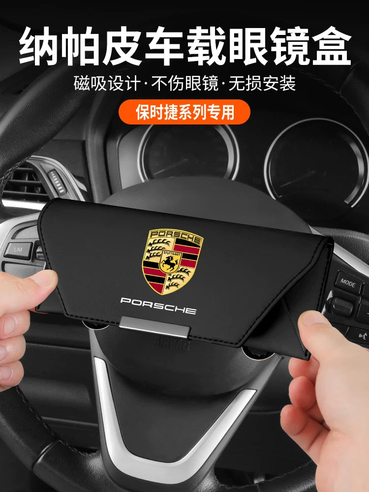 Suitable for Porsche car glasses case Macam Palamela Taycan sun visor sunglasses clip storage