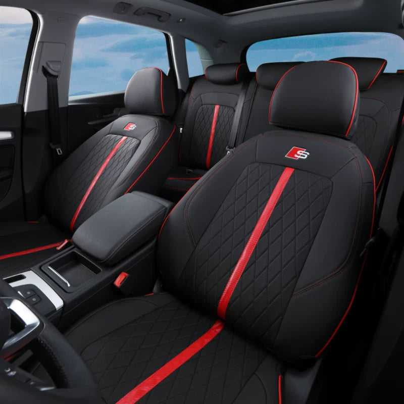 Audi Signature Full-Surround Seat Covers – Luxury Custom-Fit Leather and Suede Edition