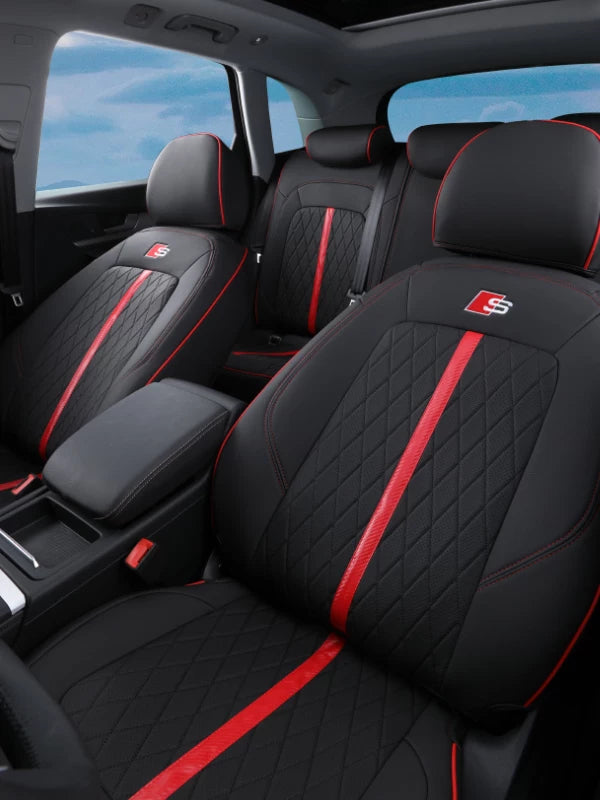 Audi Signature Full-Surround Seat Covers – Luxury Custom-Fit Leather and Suede Edition