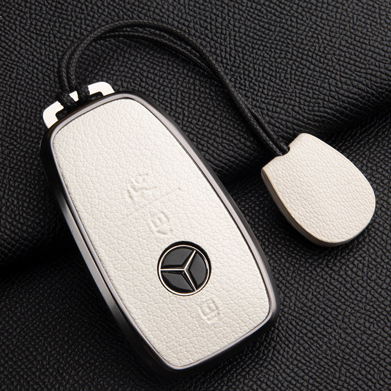 Funda premium de cuero genuino para llave Mercedes-Benz – Piel de cabra francesa suave para GLE, GLS, CLS, Clase S y Clase E