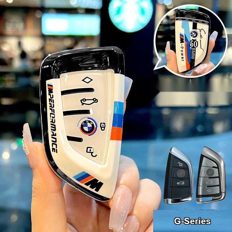 BMW smart key fob white TPU case, shell only without keychain