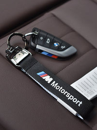 BMW M Motorsport metalnøglering - Vævet nøglesnor med legeret spænde