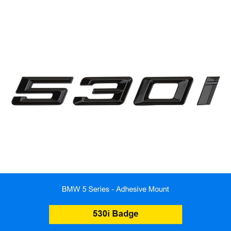 BMW 530i rear number badge - glossy black