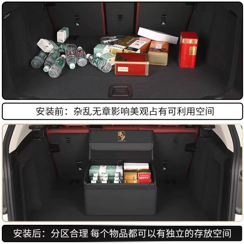 Specially designed for Porsche Cayenne storage boxes, Macan Panamera 718 Taycan car trunk storage box