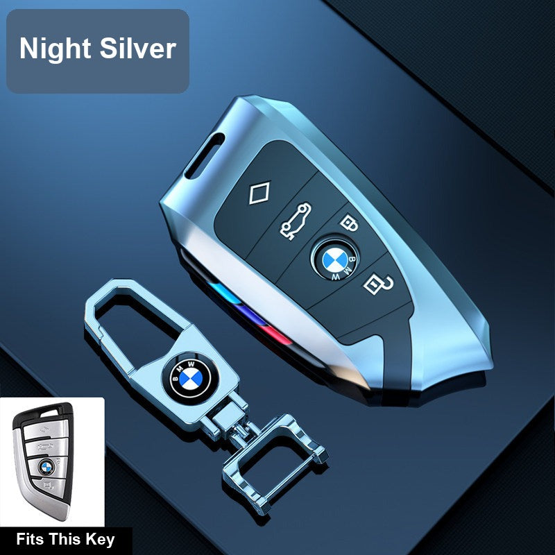 BMW key fob case - Style D Night Silver [with metal clasp]