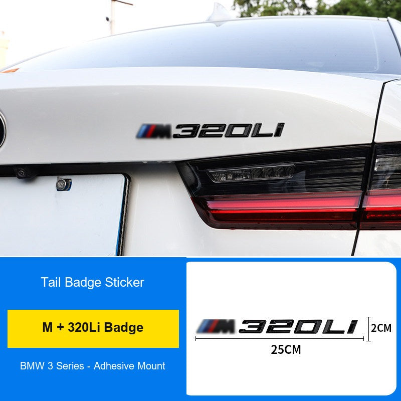 BMW M badge + 320Li rear badge combo installed on trunk