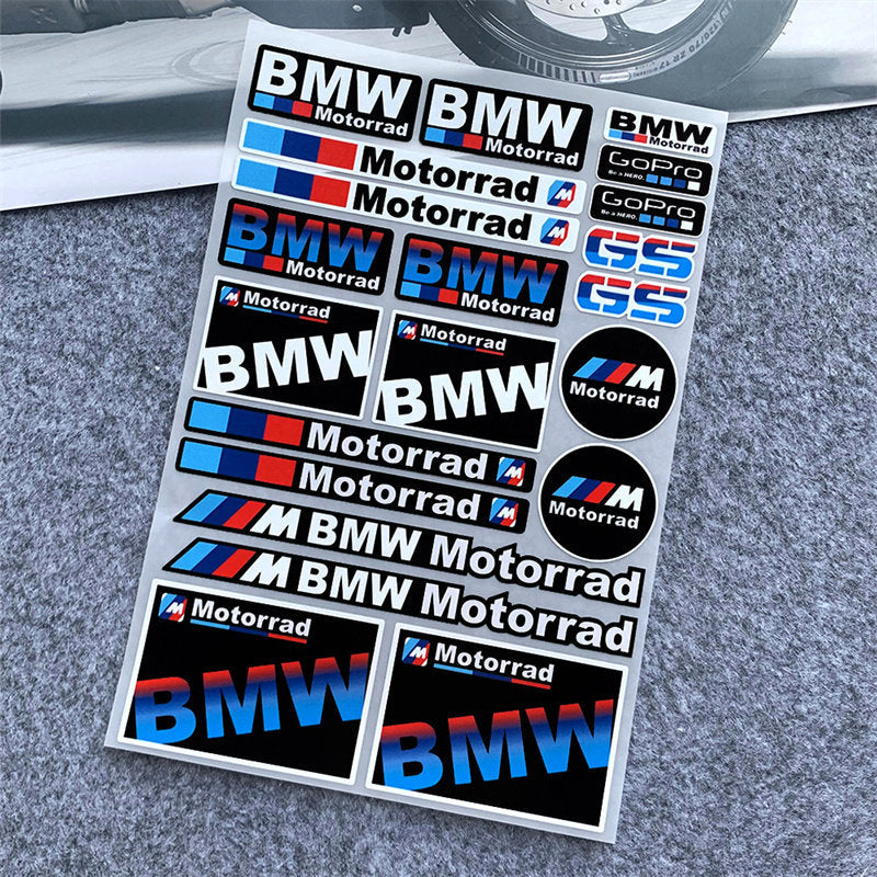 BMW Motorrad Decal & Emblem Sticker Set - Reflective, Metal & Embroidered Styles