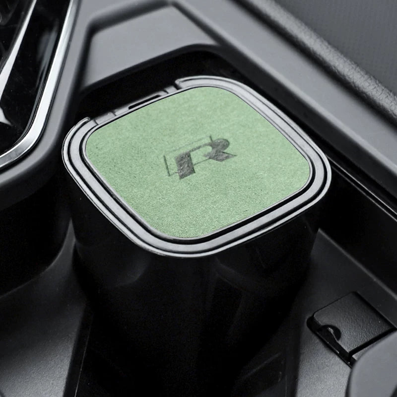 The car ashtray is suitable for BMW M STANDARD, AUDI RS, MERCEDES BENZ AMG, Volkswagen R suede multi-function ashtray