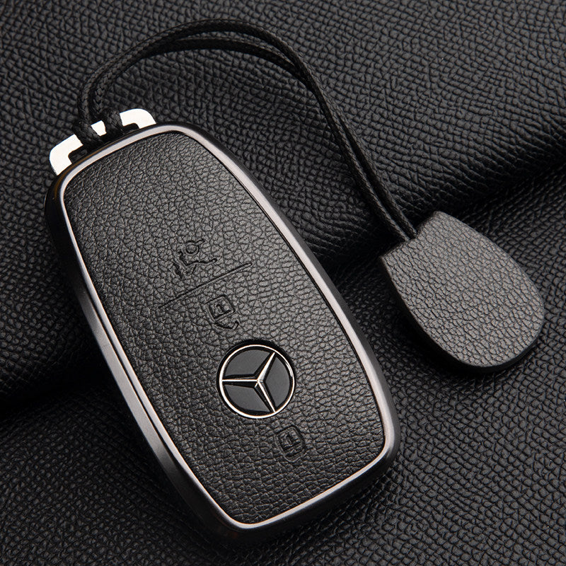 Funda premium de cuero genuino para llave Mercedes-Benz – Piel de cabra francesa suave para GLE, GLS, CLS, Clase S y Clase E