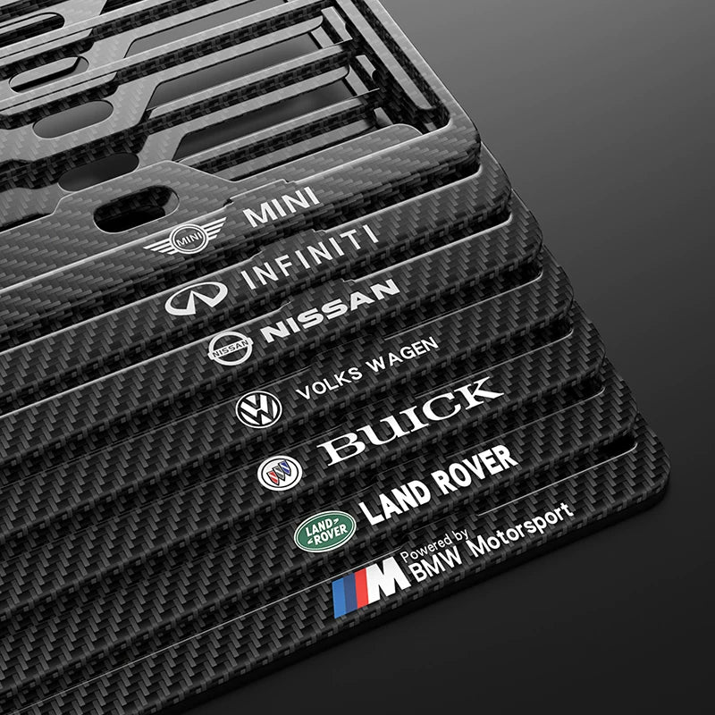 The carbon fiber pattern license plate frame is compatible with license plate frames for Mercedes-Benz C-Class, E-Class, S-Class, A-Class, G-Class, GLCGLAGLEGLS, and others
