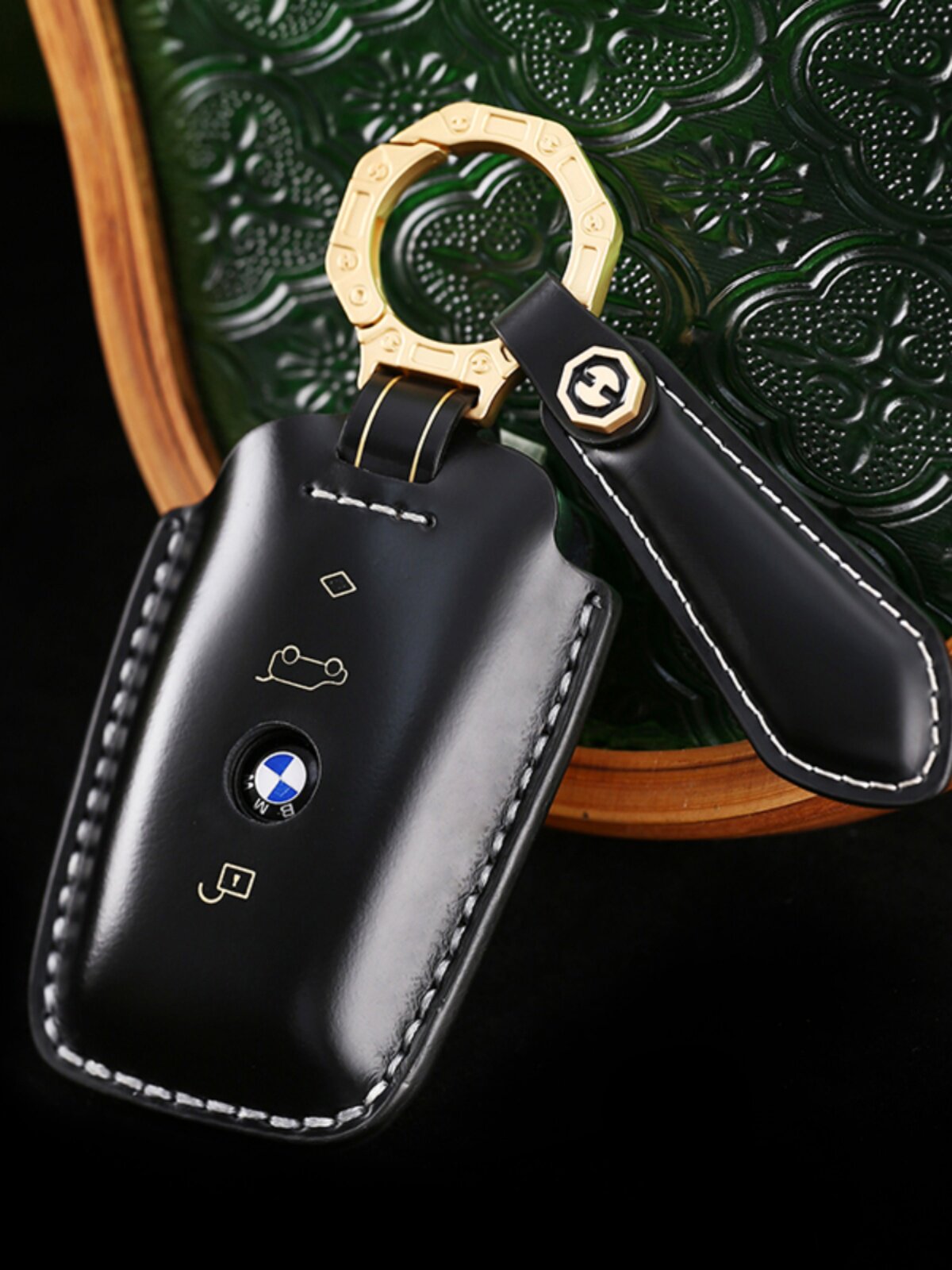 BMW Horseshoe-Style Genuine Leather Key Case