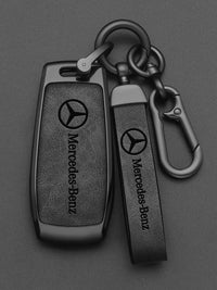 Funda premium para llave Mercedes-Benz – Carcasa de aleación con incrustación efecto cuero para Clase C, E, A, GLC, GLE y GLB