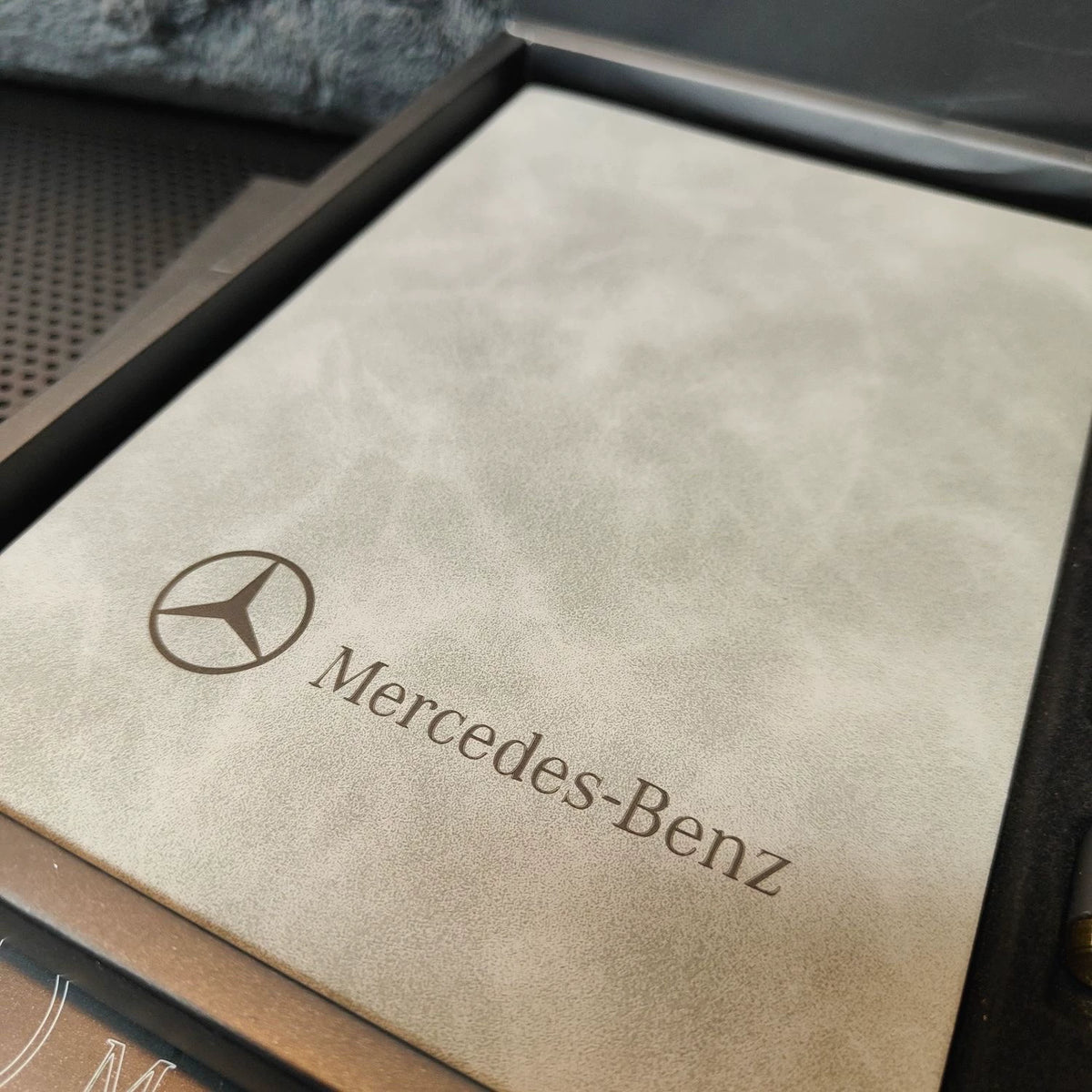 Mercedes-Benz notebook cover detail in gift box