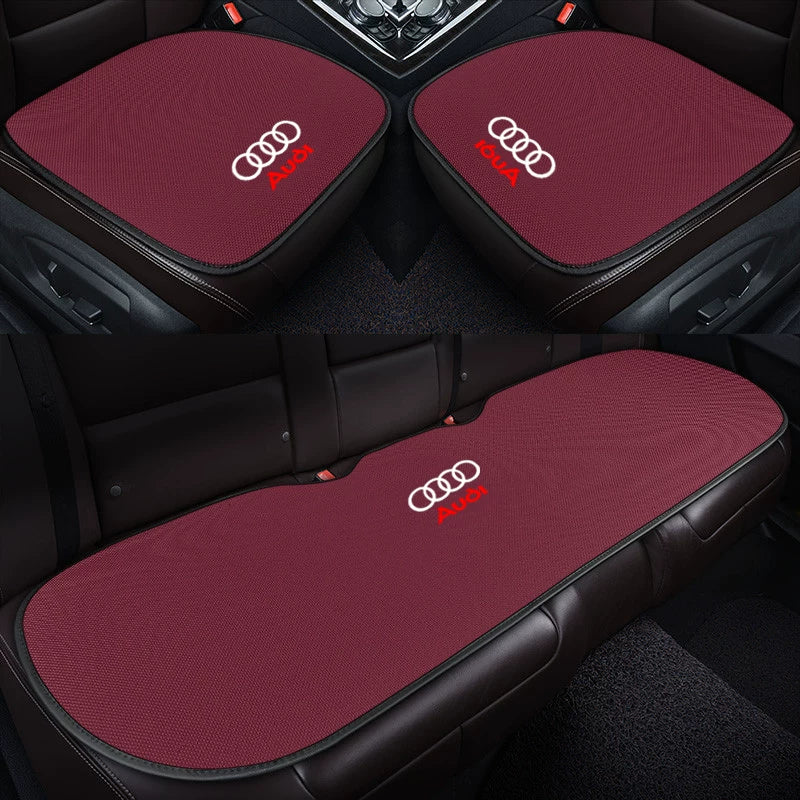 Audi breathable linen front and rear 3-piece set in Wine Red