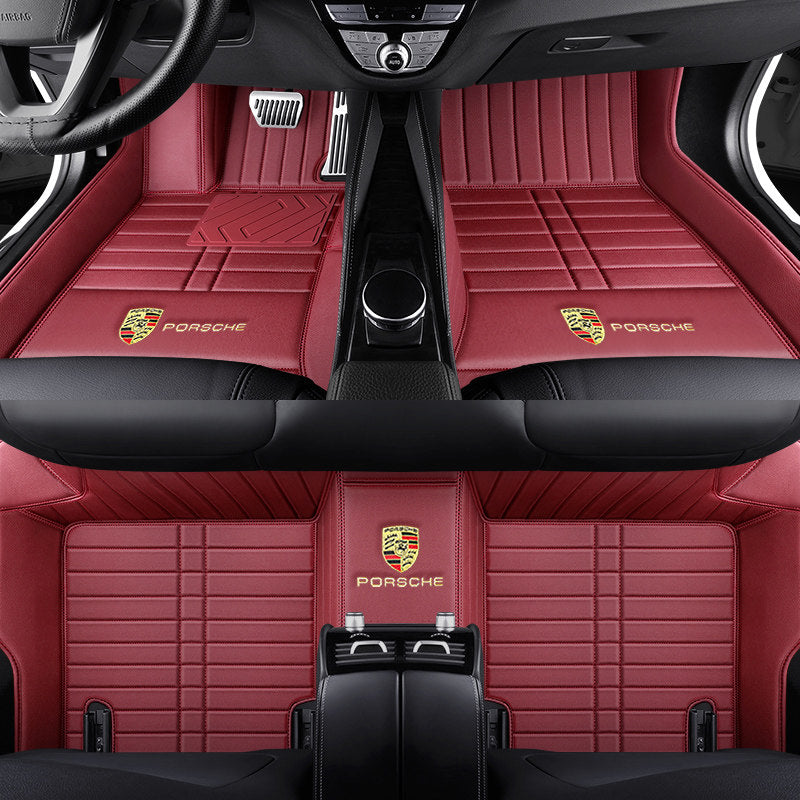 Porsche Signature Leather Floor Mat Set – Full-Surround Tailored Fit with Crest Emblem