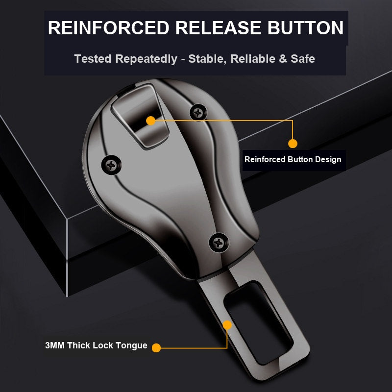 BMW M seat belt buckle clip features - reinforced release button and 3mm thick lock tongue