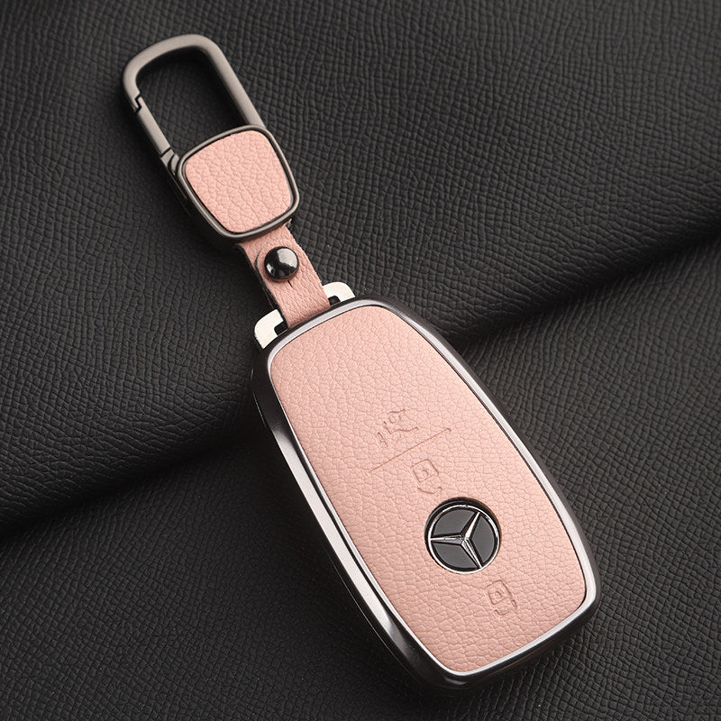 Funda premium de cuero genuino para llave Mercedes-Benz – Piel de cabra francesa suave para GLE, GLS, CLS, Clase S y Clase E