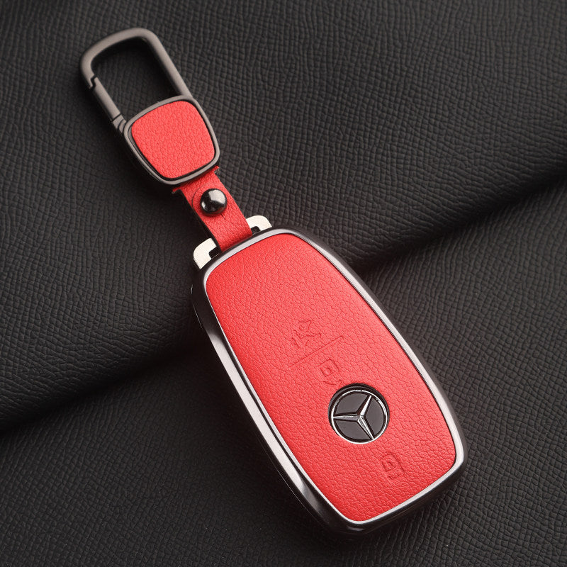 Funda premium de cuero genuino para llave Mercedes-Benz – Piel de cabra francesa suave para GLE, GLS, CLS, Clase S y Clase E